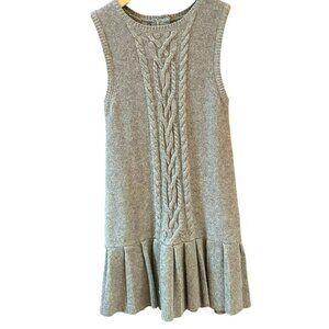 Janie & Jack Girls Gray Brown Sleeveless Knit Cashmere Blend Sweater Dress 4T